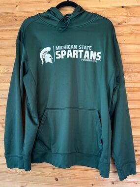 Michigan State University Pullover Hoodie XL Spartans Green Big 10 Sparty MSU
